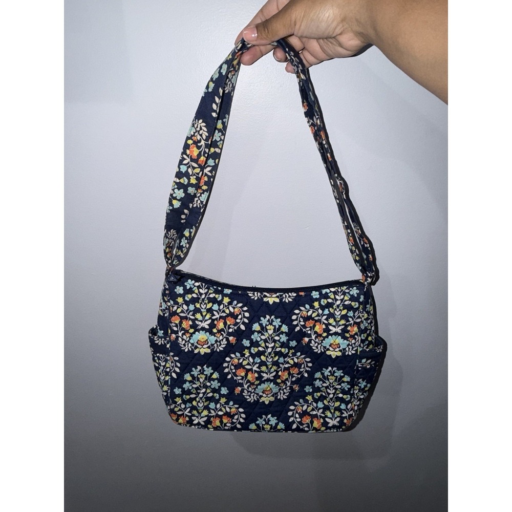 Vera Bradley Purse Chandelier Floral Shoulder Bag Pockets Zip Close Small Tote F - Picture 3 of 9